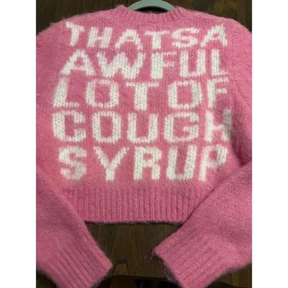 Awful of cough syrup! Women's Knitted Cropped Bolero Sweater Cardigan, - Picture 6 of 6